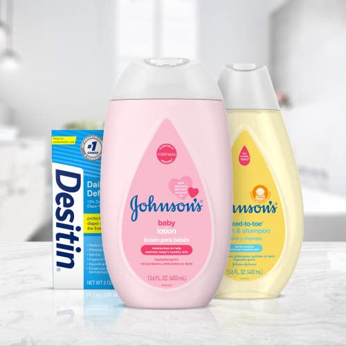 Johnsons First Touch Baby Gift Set, Baby Bath, Skin & Hair Essential Products, Kit for New Parents with Wash & Shampoo, Lotion, & Diaper Rash Cream, Hypoallergenic & Paraben-Free, 4 items