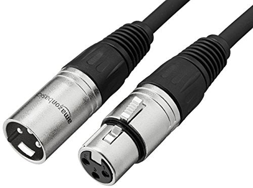 Amazon Basics XLR Microphone Cable for Speaker or PA System, All Copper Conductors, 6MM PVC Jacket, 10 Foot, Black