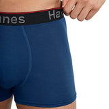 Hanes Total Support Pouch Men's Boxer Brief Underwear, Anti-Chafing, Multi-Pack (Reg or Long Available), Regular Leg-Black/Blue-3 Pack, Large