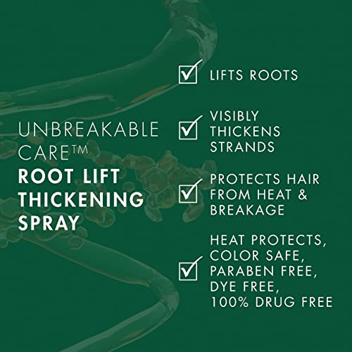 Nexxus Unbreakable Care Root Lift Hair Thickening Spray with Keratin, Collagen, Biotin for Fine and Thin Hair 6 oz