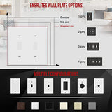 ENERLITES Toggle Light Switch Wall Plate, Gloss Finish, Size 2-Gang 4.50 x 4.57, Double Switch Cover, Unbreakable Polycarbonate Thermoplastic, 8812-W, White