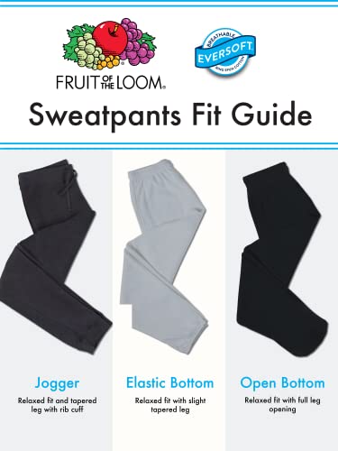 Fruit of the Loom mens Eversoft Fleece & Joggers (Regular Big Man) Sweatpants, Elastic Bottom - Black, Medium US