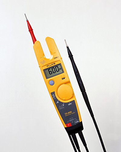 Fluke T5-600 Electrical Voltage, Continuity and Current Tester, Measures AC Current Up To 100 A Without Contact, Automatically Select AC/DC Voltage For Tests, Includes Detachable SlimReach Probe Tip