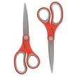 Westcott 55846 7-Inch School Scissors, All-Purpose Heavy-Duty Scissors for Crafting, School and Work, Red/Gray, 2 Pack