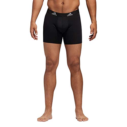 adidas Men's Performance Boxer Brief Underwear (3-Pack), Black/Light Onix Grey, Large