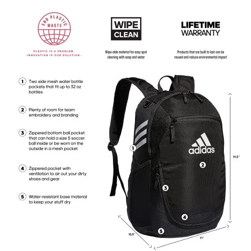 adidas Stadium 3 Team Sports Backpack, Black, One Size