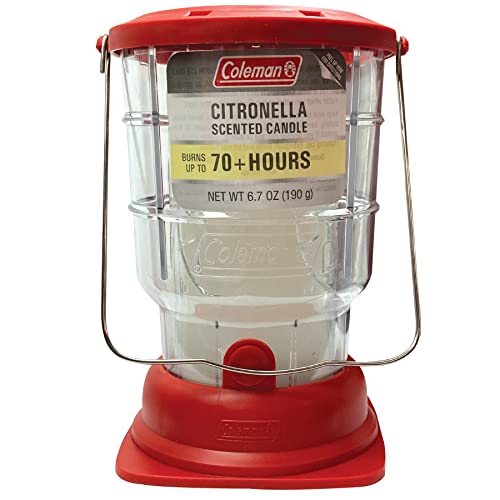 Coleman 70+ Hour Citronella Candle Outdoor Lantern - 6.7 oz, Red