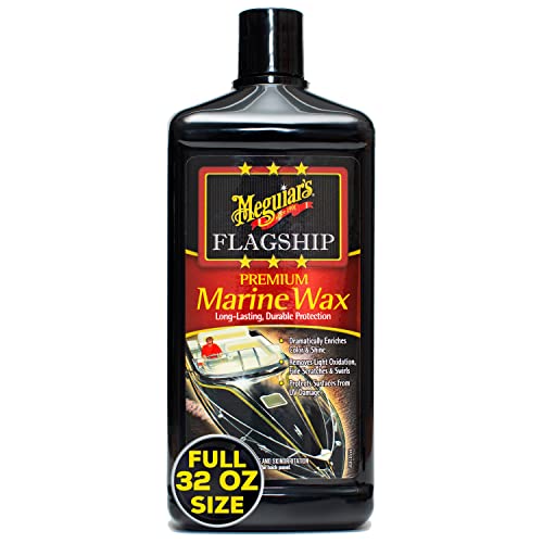 Meguiars M6332 Flagship Premium Marine Wax - Long-Lasting & Durable Protection for Your Boat or RV, Give the Gift of Protection & Shine to Dad This Fathers Day - 32 Oz