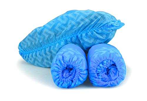 G & F Products X-Large Premium 100 Pack (50 Pairs) Disposable Boot & Shoe Covers - Durable, Water Resistant, non-slip, non-toxic, Recyclable, blue, stretchable fits up to size 11 US Men and up
