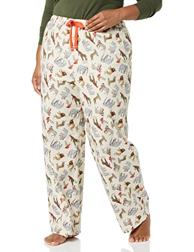 Amazon Essentials Women's Flannel Sleep Pant (Available in Plus Size), Black Stars, X-Small