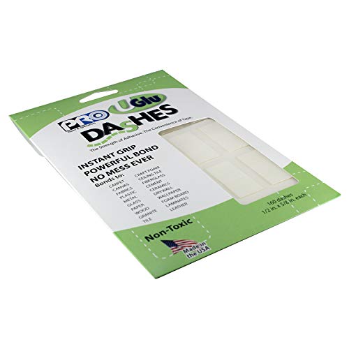 PRO Tapes & Specialties 306UGLU600 UGlu Dash Sheets, 1/2 in. x 5/8 in. dashes / 160 dashes per Pack, Clear