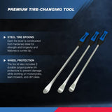 NEIKO 20601A 14.5” Steel Tire Spoons Tool Set, Tire Tools Include 3 Piece Tire Spoons, 3 Piece Rim Protector, Valve Tool, 6 Piece Valve Cores, Motorcycle Tire Changer, Dirt Bike Tire Levers