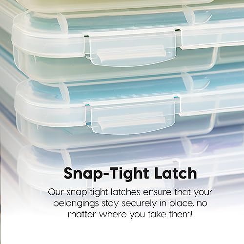 IRIS USA 10 Pack Fits 8.5" x 11" Portable Project Storage Case with Snap-Tight Latch, Organize Board Games Puzzle Magazine Document Craft Paper Hobby Art Supplies, Clear