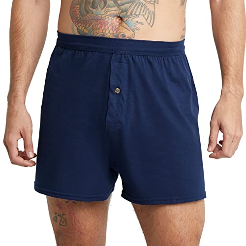 Hanes Men's Jersey Boxers 6-Pack, Soft Knit Boxers, Moisture-Wicking Jersey Boxers, 6-Pack (Colors May Vary)
