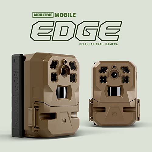 Moultrie Mobile Edge Cellular Trail Camera 2 Pack | Auto Connect - Nationwide Coverage | HD Video-Audio | Built in Memory | Cloud Storage | 80 ft Low Glow IR LED Flash