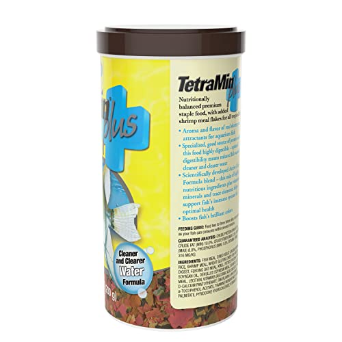 TetraMin Plus Tropical Flakes, Cleaner and Clearer Water Formula 7.06 Ounce (Pack of 1)