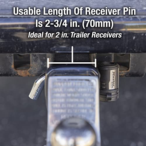 Master Lock Receiver Lock, 1/2 in. and 5/8 in. Swivel Head Receiver Locks, Weather Resistant Automotive Receiver Lock with Keys