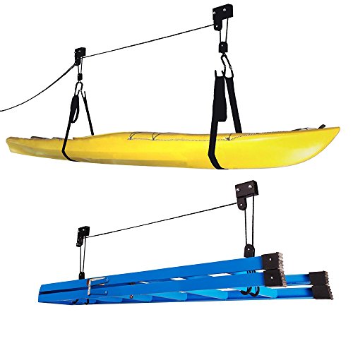 RAD Sportz Kayak Hoist Quality Garage Storage Canoe Lift with 125 lb Capacity Even Works as Ladder Lift Premium Quality