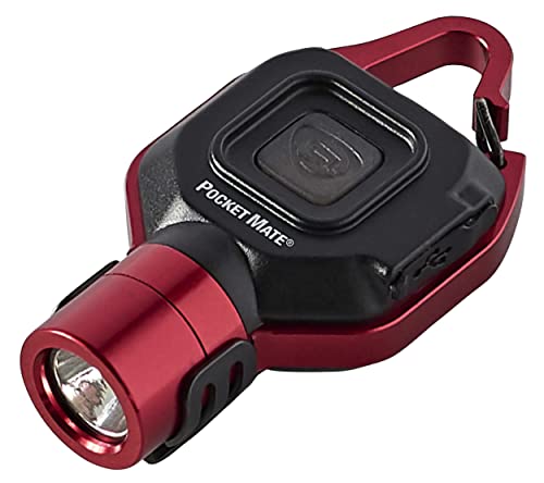 Streamlight 73301 Pocket Mate 325-Lumen Keychain/Clip-on USB Rechargeable Flashlight, Red