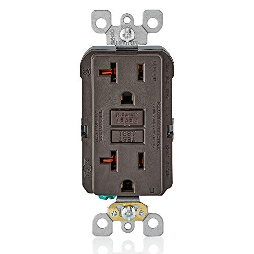 Leviton GFNT2-E Self-Test SmartlockPro Slim GFCI Non-Tamper-Resistant Receptacle with LED Indicator, Wallplate Included, 20-Amp, Black