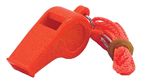Shoreline Marine Safety Whistle | ABS Plastic Build | Orange-Colored Pea-Less Whistle with Lanyard