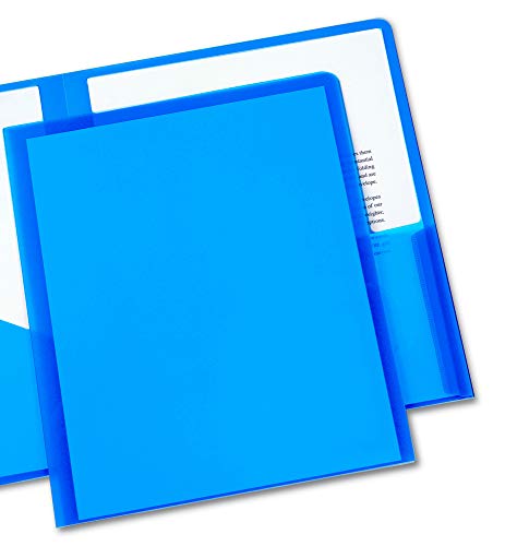 Avery Translucent Two Pocket Folder, Water Resistant, Holds up to 20 Sheets, 1 Blue Folder (47811)