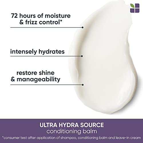 Biolage Ultra Hydra Source Conditioning Balm | Deep Hydrating Conditioner | Renews Hair's Moisture | For Very Dry Hair | Silicone-Free | Vegan | Salon Conditioner | 33.8 Fl. Oz