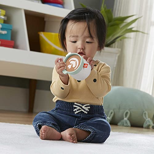 Fisher-Price Baby Toy Rattle A-Latte Coffee Cup Teether for Infant Sensory Play Ages 3+ Months