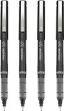 Pilot, Precise V5, Capped Liquid Ink Rolling Ball Pens, Extra Fine Point 0.5 Mm, Black, Pack Of 4