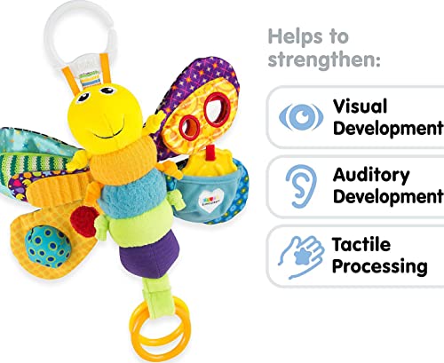 Lamaze Clip and Go Freddie the Firefly Clip On Stroller Toy - Soft Baby Hanging Toys - Baby Crinkle Toys with High Contrast Colors - Baby Travel Toys Ages 0 Months and Up