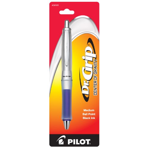 PILOT Dr. Grip Center of Gravity Refillable & Retractable Ballpoint Pen, Medium Point, Pink Grip, Black Ink, Single Pen (36182)