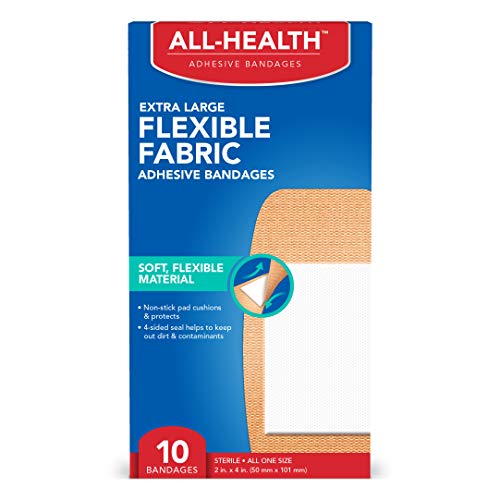 All Health Antibacterial Sheer Adhesive Pad Bandages, 3 in x 4 in, 30 ct | Helps Prevent Infection, Extra Large Comfortable Protection for First Aid and Wound Care