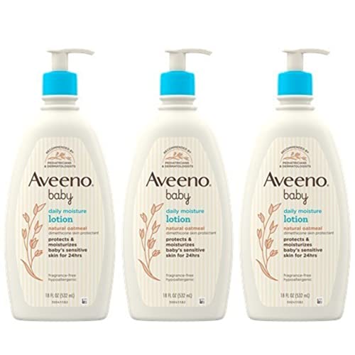 Aveeno Baby Aveeno Baby Daily Moisture Lotion with Colloidal Oatmeal & Dimethicone, 3 X 18 Fl. Oz, 54.0 Fl Oz (Pack of 3)