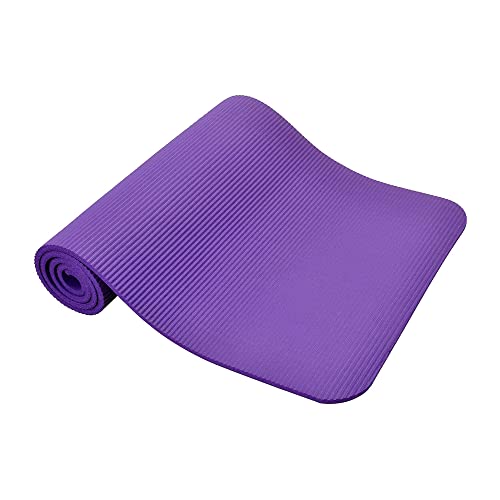 BalanceFrom Go Yoga+ All-Purpose 1/2-Inch Extra Thick High Density Anti-Tear Exercise Yoga Mat and Knee Pad with Carrying Strap (Black)