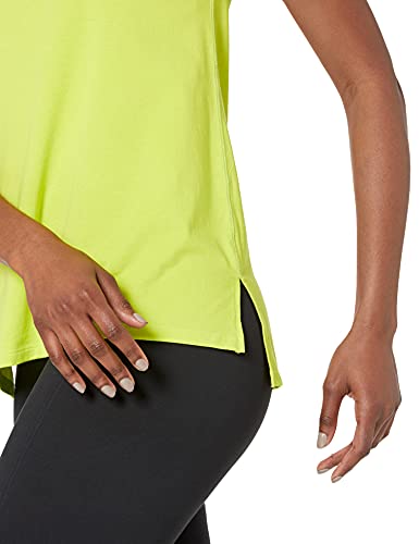 Amazon Essentials Women's Soft Cotton Standard-Fit Yoga Tank (Available in Plus Size) (Previously Core 10), Neon Yellow, Medium
