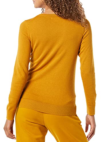 Amazon Essentials Women's Long-Sleeve Lightweight Crewneck Sweater (Available in Plus Size), Tobacco Brown, Medium