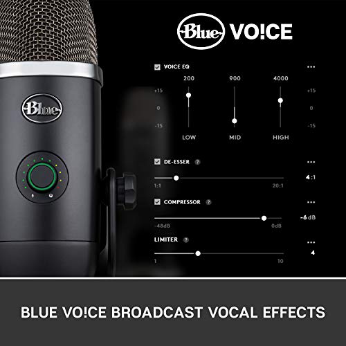 Blue Yeti X Professional USB Condenser Microphone for PC, Mac,Gaming,Recording, Streaming, Podcasting on PC, Desktop Mic High-Res Metering, LED Lighting,Blue VO!CE Effects-Black