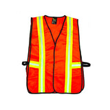 G & F 41113 Industrial Safety Vest with Reflective Stripes, Neon Orange