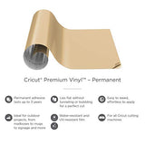 Cricut Premium Permanent Vinyl Roll(12 in x 15 ft), Weather-Resistant, Dishwasher-Safe & Fade-Proof, Compatible w Cricut Cutting Machines, Create Signs, Labels, & Personalize DIY Projects,Stone Yellow