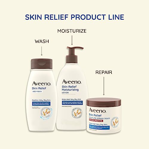 Aveeno Skin Relief Body Wash with a Gentle Coconut Scent & Soothing Triple Oat, Cleanser for Sensitive Skin Leaves Itchy, Dry Skin Soothed & Feeling Moisturized, Sulfate-Free, 18 fl. oz