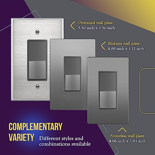 ENERLITES 4-Way Decorator Light Switch, Four Way Paddle Rocker Switch, Gloss Finish, Ground Wire Lead Attached, Residential/Commercial Grade, 15A 120V/277V, UL Listed, 94150-GD, Gold