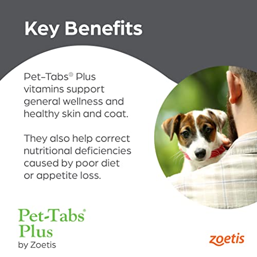 Pet-Tabs Plus Multivitamin and Mineral Supplement for Dogs, Chewable Tablet, 180 Count Bottle