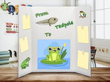 Office Works Large Tri-Fold Presentation Board - 36 x 48 inches - Perfect for School Projects, Exhibitions, and Workshops,White