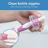 Dr. Brown's Soft Touch No Scratch Baby Bottle Cleaning Brush Nipple Cleaner with Stand and Storage Clip, BPA Free, Blue 1-Pack