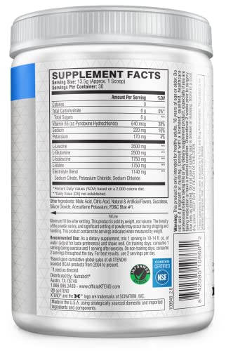 XTEND Original BCAA Powder Airheads Candy Flavor, 7g BCAA and 2.5g L-Glutamine, Sugar Free Post Workout Muscle Recovery Drink with Amino Acids for Men & Women, 30 Servings