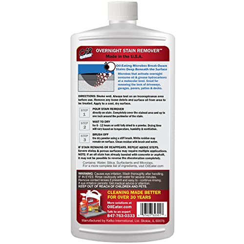 Overnight Stain Remover for Cleaning Oil Stains on Concrete, Driveway, Pavers & Garage Floors,White