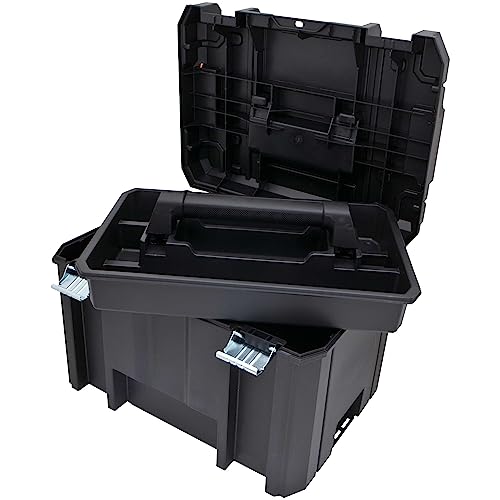 DEWALT TSTAK Tool Box, Extra Large Design, Removable Tray for Easy Access to Tools, Water and Debris Resistant (DWST17806)