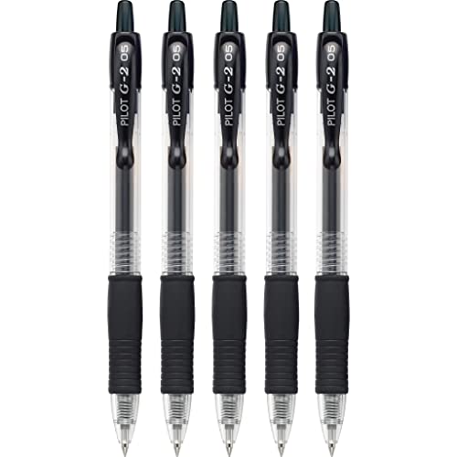 PILOT G2 Premium Refillable and Retractable Rolling Ball Gel Pens, Extra Fine Point, Blue Ink, 5-Pack (31298)