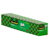 Scotch Magic Tape, Invisible, Back to School Supplies and College Essentials for Students and Teachers, 12 Tape Rolls, 3/4 x 1000 Inches