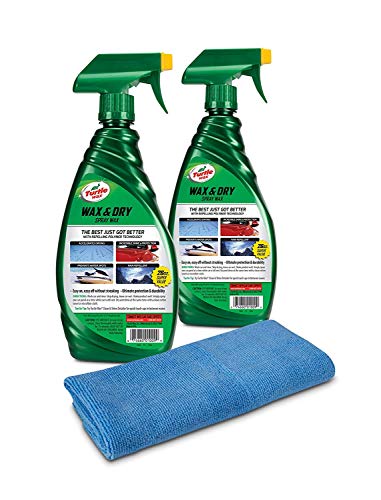 Turtle Wax 50834 1-Step Wax & Dry-26 oz. Double Pack with Microfiber Towel, 52. Fluid_Ounces, 2 Pack
